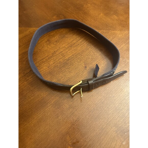 Vineyard Vines Canvas Club Belt Mens 30 Blue Whales USA Leather Preppy Nautical main image 5